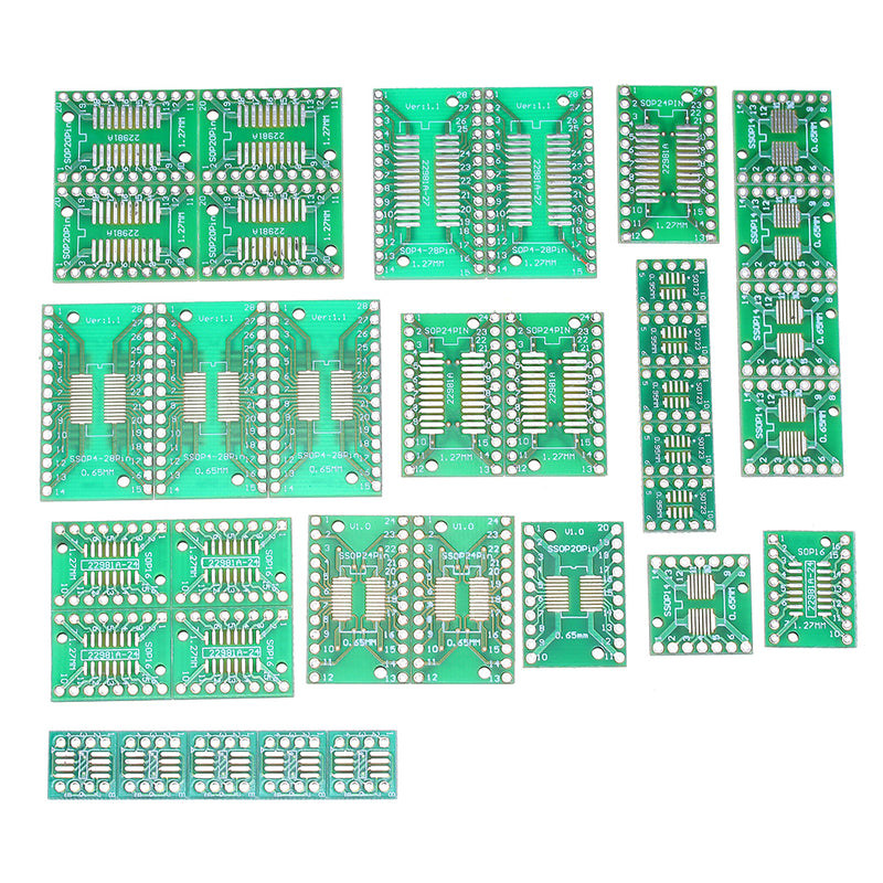350Pcs 7 Values Each 50 PCB Board Kit SMD Turn To DIP SOP MSOP SSOP TSSOP SOT23