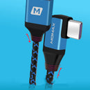 MOMAX 90 Degree 3A QC3.0 TPE Nylon 1.2M Type-C Data Cable for Samsung S10+ Xiaomi Mi8 9T Redmi Note8 HUAWEI P30Pro