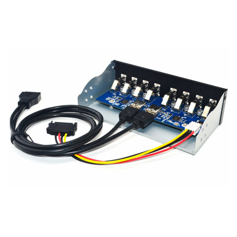 ITHOO PAN8USB-G01 19PIN to 8 USB 3.0 PCI-E Expansion Card Optical Drive Panel  Adapter for 5.25 inch Optical Drive Chassis