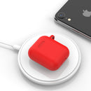 LINGCHEN LC-247 Portable Shockproof Dirtproof Soft Liquid Silicone Cover Wireless bluetooth Earphone Storage Case with Hook for AirPods 1 / AirPods 2