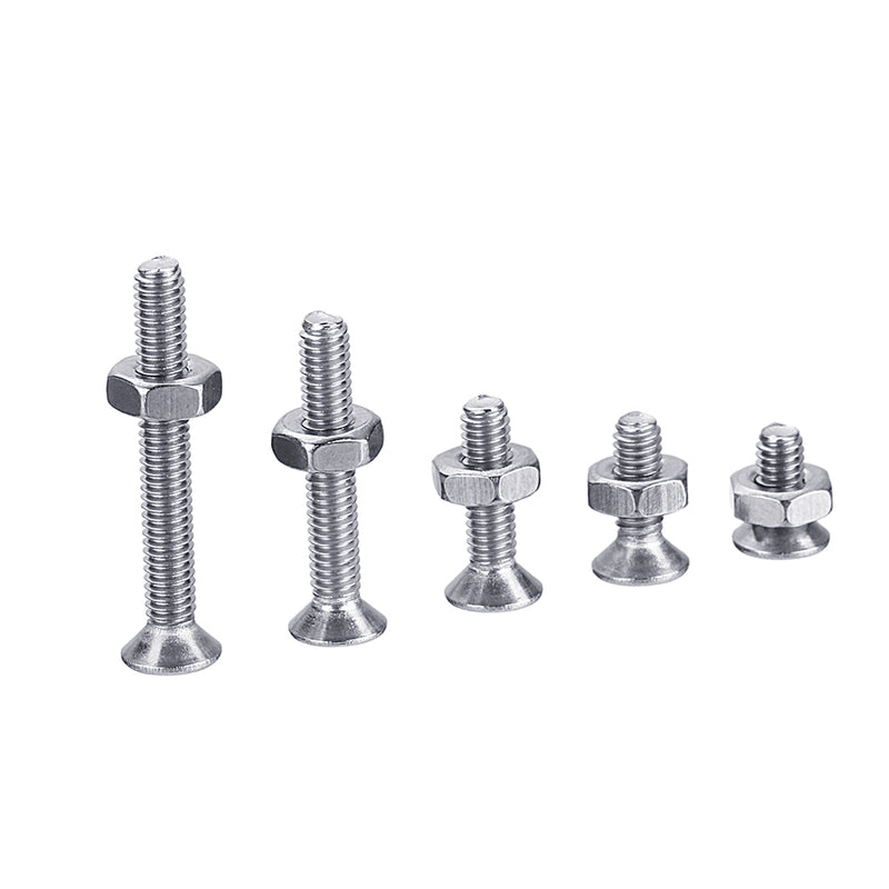 Suleve M2.5SH2 250Pcs M2.5 Hex Socket Flat Head Screw 304 Stainless Steel Allen Bolt Assortment