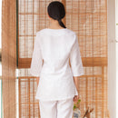 Women Fitness Yoga Suit Cotton Linen Embroidery Yoga Clothing Set Meditation Sportswear