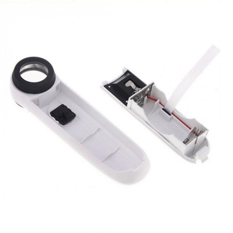 40X Jewelry Magnifier 2 LED Light Optical Glass Lens Magnifying For Jewelry Stamps Coin Collectors
