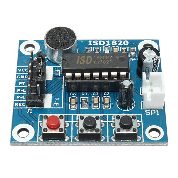 5pcs ISD1820 3-5V Recording Voice Module Recording And Playback Module  Control Loop Play / Jog Play / Single