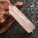 Pink Natural Quartz Decoration Craft Healing Hexagonal Prism Wand Accessories