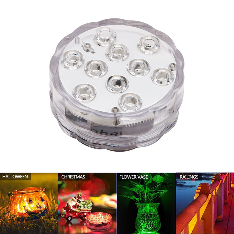 ZANLURE 10 LEDs 16 Colors Underwater Light Float Lamp Wireless Remote Control Fishing Lamp 3 x AAA