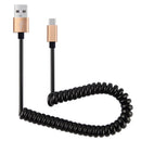 Bakeey 1M Spring Coiled Retractable USB-A Male to USB3.1 Type-C Data Charging Cable for Mobile Phone