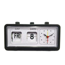 Digital Retro Quartz Alarm Clock Flip Display With Date & Time Black