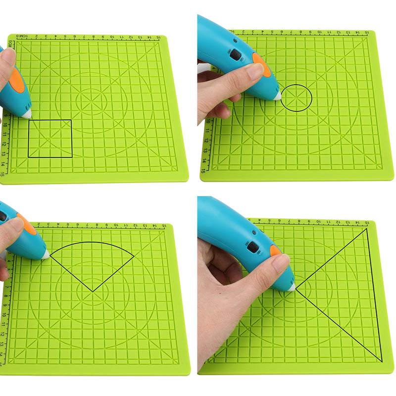 4PCS 3D Printing Pen Silicone Design Mat + 5PCS Insulation Silicone Finger Caps