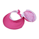 Summer Fashion Bowknot Big Visor Cap Beach Sun Hat Rose red N7D1