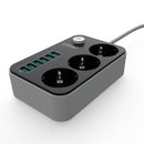 Power Strip Outlet Surge Protector with 3 AC Outlets and 6 USB Charging Ports EU Standard