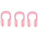 3Pcs Silicone Outdoors Swim Training Learning Swimming Nose Clip pink F2C2