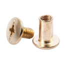 10pcs 5mmx6mm brass coated screws Post for Guertel scrapbook N3S1