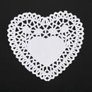 100x 4 inch White Love Heart Paper Lace Doilies doily For cardmaking scrapb T7U2