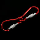 2Pcs Aluminum Climbing Screw Locking Snap Carabiner Hook Keychain Red J9J1