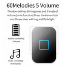 CACAZI Home Wireless Self-powered Doorbell No Battery Required Button Receiver 1 to 1 150M Remote Smart Calling Bell