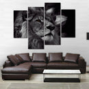 Miico Hand Painted Four Combination Decorative Paintings Lion Head Wall Art For Home Decoration