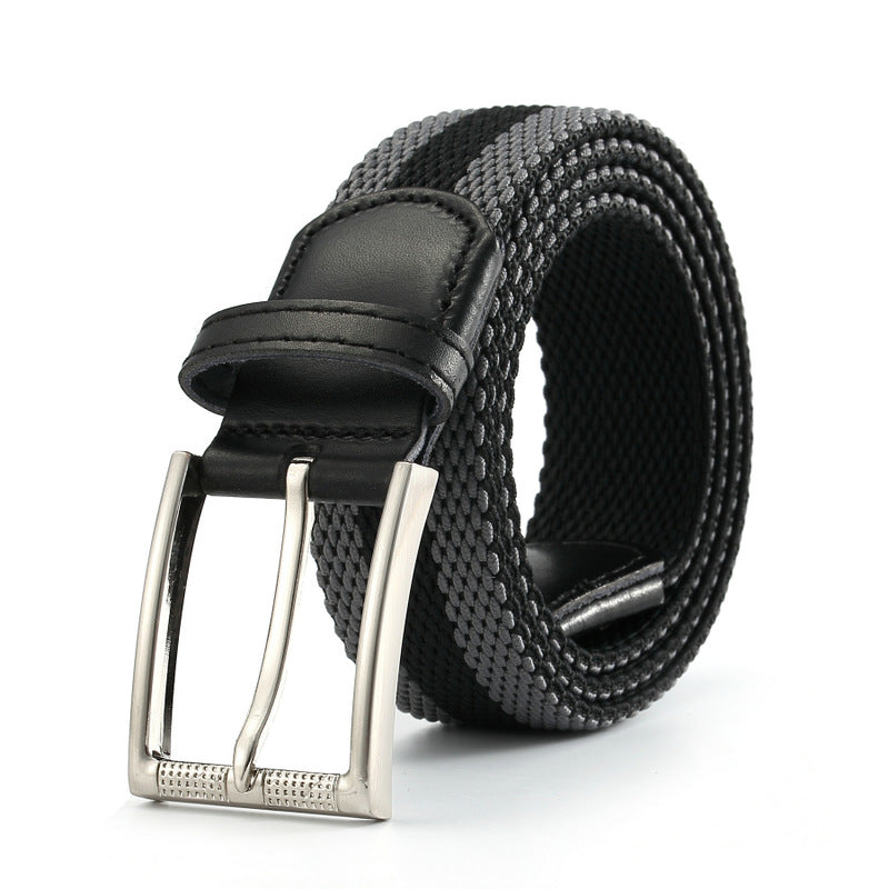 KALOAD P7B Nylon Waist Belt Leisure Belts Alloy Elastic Weave Stretch Thick Waist-belt