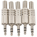 5 X 3.5mm 3 Pole Headphone Replacement Audio Jack Male Plug Soldering Conne