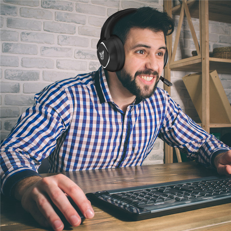 ONIKUMA K19 Gaming Headphone RGB Light Stereo Bass Wired Earphone With Noise Cancelling Mic