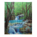 2x1.8CM Polyester 3D Waterfall Nature Scenery Bathroom Shower Curtain With Hooks