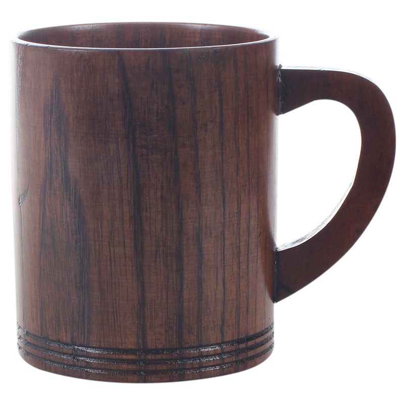 Wooden Cup Primitive Handmade Natural Wood Coffee Tea Beer Juice Milk Mug P Z7U7