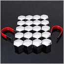 Set of 20 pcs 19mm Car plastic caps bolts covers nuts alloy wheel chrome to