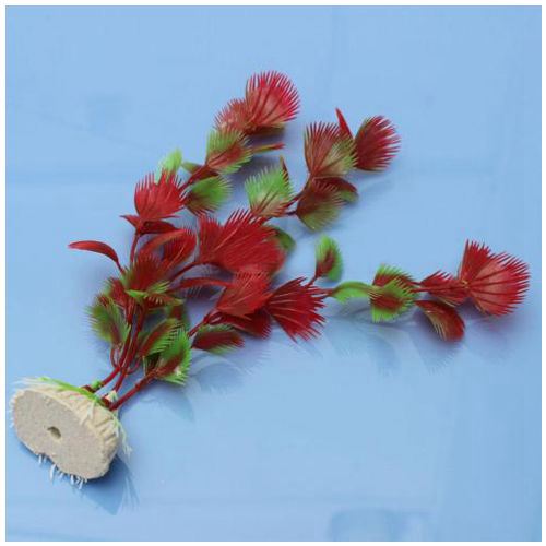 Red Plastic Fern Plants Water Fish Tank Landscaping Aquarium Ornament Decor T7N8
