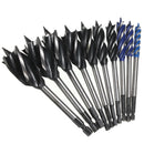 10pcs Four Slot Four Blade Wood Working Auger Drill Bit 10mm-32mm Hex Shank Bore Hole Twist Drill Bit