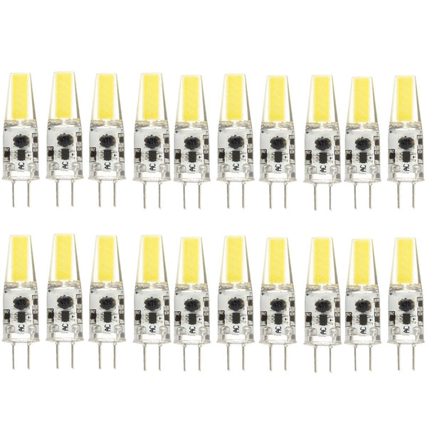 20X Dimmable DC/AC12V G4 2W Pure White COB LED Bulb Chandelier Light Replace Halogen Lamps