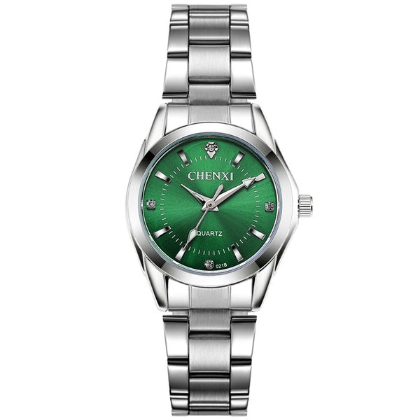 CHENXI 021B Rhinestone Fashionable Women Watches Stainless Steel Strap Quartz Watches