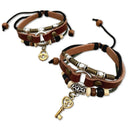 Couples Bracelet Leather His and Hers Bracelet Lock and Key Lover's Bracele