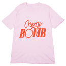Women's CHERRY BOMB Letter Print T Shirt Summer Short Sleeve T-shirt O-neck C6N2