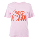 Women's CHERRY BOMB Letter Print T Shirt Summer Short Sleeve T-shirt O-neck C6N2