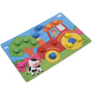Kids Early Learning Educational Cartoon Toys Wooden Tangram Jigsaw Board Wo F8G1