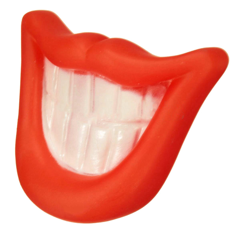 Funny Pet Dog Puppy Chew Sound Squeaky Giggle Big Smile Lips & Teeth Play T