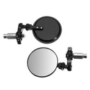 7/8inch Foldable Motorcycle Aluminum 3inch Round Handlebar End Rear View Mirrors