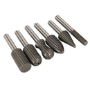 6pcs Set Rotary Burrs Steel Tungsten Shank 6mm Rotary Milling Cutter T3T4