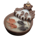 Porcelain Backflow Cone Incense Burner Buddha Ceramic Buddhist Sandalwood Holder Fish Decor