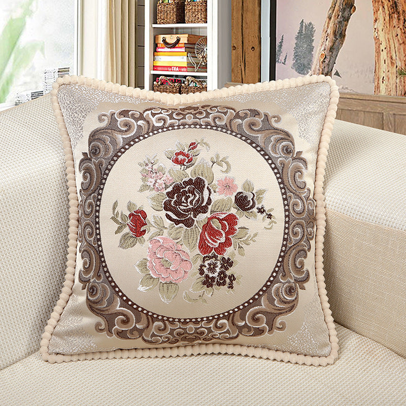 European Classical Style Embroidery Floral Cushion Cover Home Sofa Art Decor Seat Cushion Cover Pillow Case