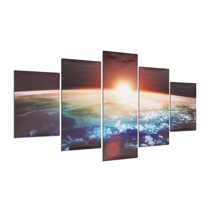 5 Cascade Sunrise Earth Canvas Wall Painting Picture Home Decoration No Framed