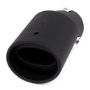 60mm Oval Curved Tip Exhaust Silencer Rear Tube Black E6K3