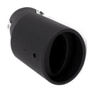 60mm Oval Curved Tip Exhaust Silencer Rear Tube Black E6K3