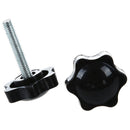 2 Pcs M6 x 30mm Male Thread 32mm Star Head Clamping Knob Black P8M8