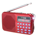 T508 Mini Portable LED Light Stereo FM Radio MP3 Music Player TF USB Speake W6S9