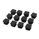 12 Pcs 15mm x 15mm Plastic Square Caps Tube Pipe Inserts End Blanking L8N3