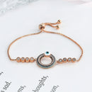 Unisex Evil Eye Bracelets Ethnic Blue Zircon Round Charm Bracelet Vintage Jewelry