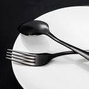 KCASA Stainless Steel Black Gold Flatware Dinnerware Cutlery Fork Knife & Spoons Tableware Set
