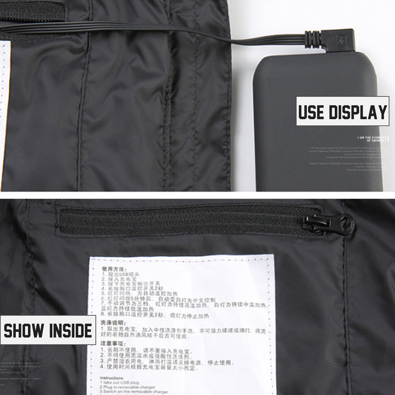Electric Vest Heated Jacket 9 Heating Area USB Thermal Warm Winter Body Warmer