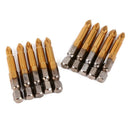 10pcs 50mm PH2 1/4 inch Hex Shank Magnetic Cross Head Screwdriver Bits Tita B6W5